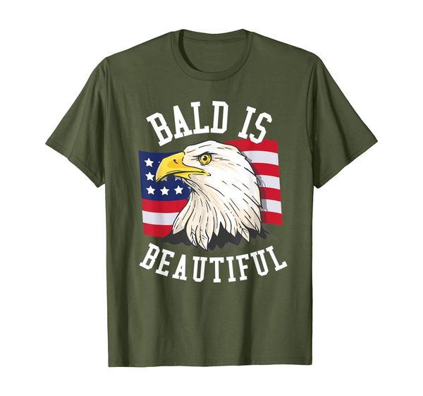

bald is beautiful shirt - bald eagle patriotic american t-shirt, White;black
