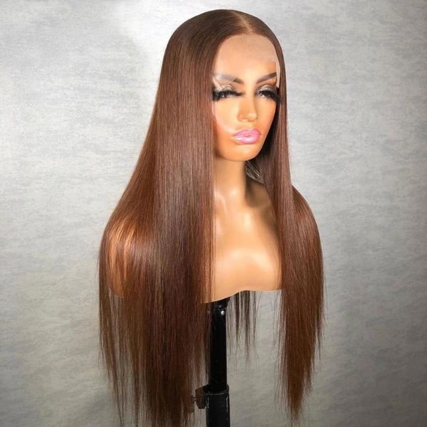 

lace wigs brazilian dark brown silky straight 13x6 deep part human hair with baby glueless 200density pre plucked remy, Black;brown