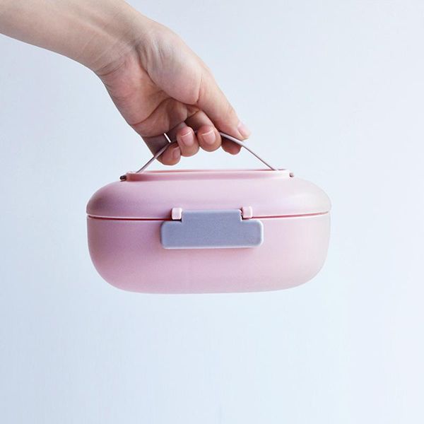 

dinnerware sets creative love student insulation lunch box home kitchen canteen solid color handle portable couples fresh boxes