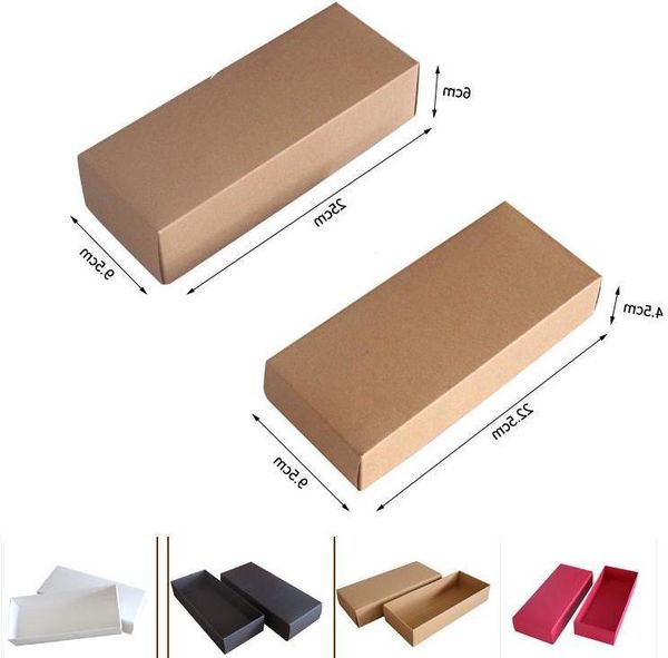 

22.5x9.5cm kraft paper red black brown carton for packaging socks underwear bra towel gift box can be customized wholesale wrap