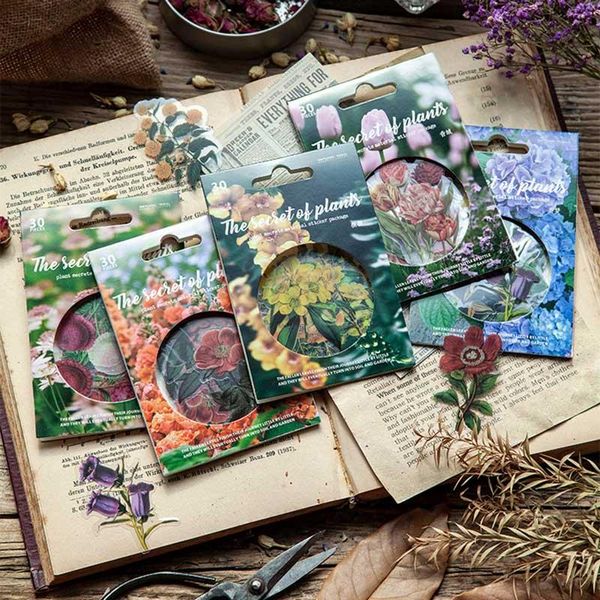 

gift wrap 30 sheets/pack retro style nice graffiti stickers stationery school supplies pet plant series scrapbooking decorate