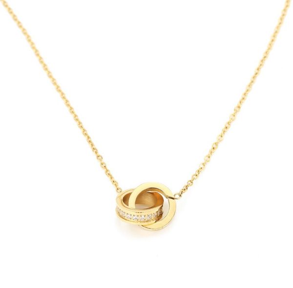 

3 colors stainless steel gold necklace ices out pendant classic style designer necklaces logo printed fashion jewelry wholesale, Silver
