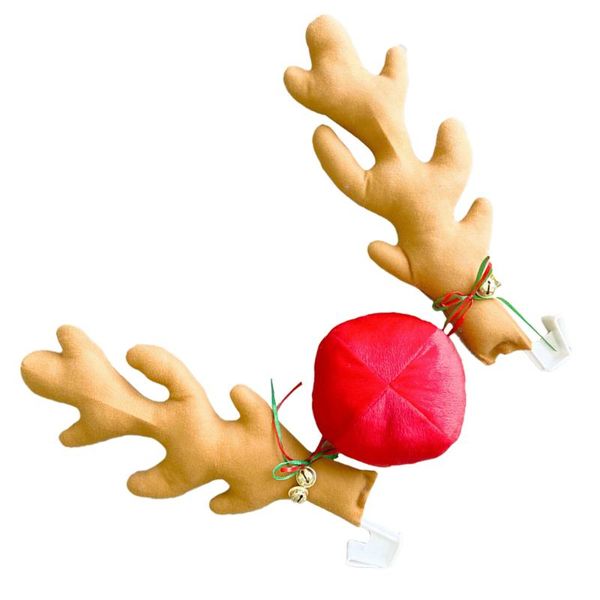 

interior decorations 1 set jingle bell antlers and nose vehicle with reindeer ornament