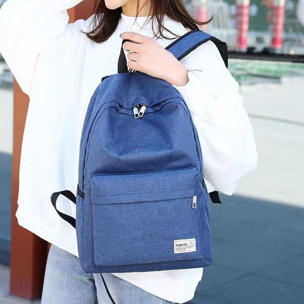 

backpack women men nylon solid capacity casual travel bag female feminina girls college student school portable functional