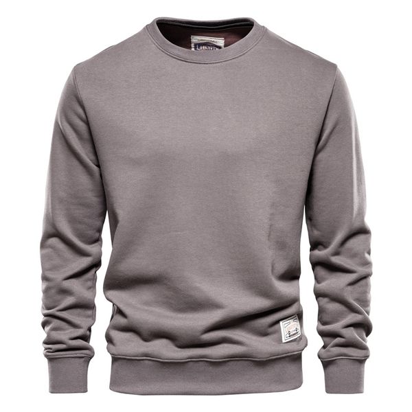 

aiopeson streetwear cotton men's sweatshirt casual solid color long sleeve spring sweatshirt men quality classic mens clothes 210715, Black