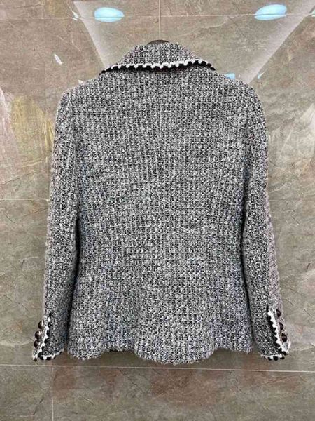 

suits spring autumn fashion wool coats women color block patchwork long sleeve casual grey blazer outwears, White;black