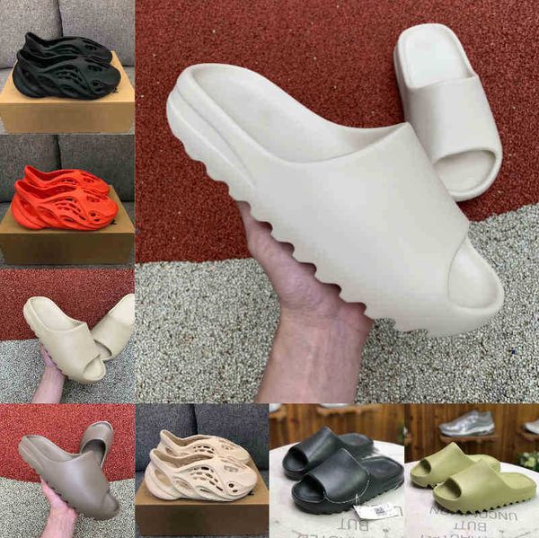 

wholesale new kanyes wests slipper men women slide bone earth brown desert sand slide resin fashion shoes sandals foam runner trainers size