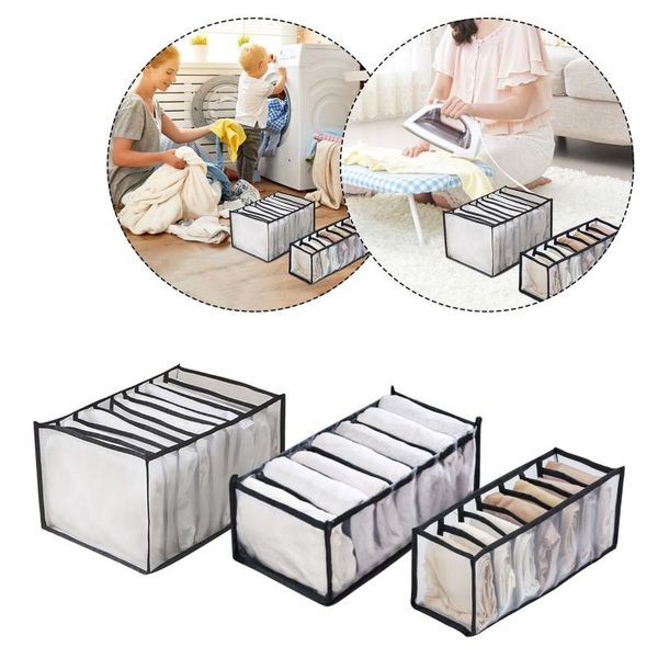 

storage drawers mesh clothes box 6/7 grid closet trouser underwear socks oranger case drawer compartment bags home pants shirts