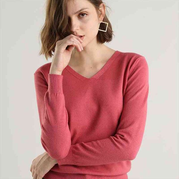 

cashmere women knitted jumper sweaters pull femme hiver autumn winter elegant office lady v neck pullover, White;black