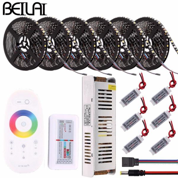 

strips rgbww rgbw rgb led strip waterproof balck pcb dc12v light flexible neon tape 2.4g controller christmas decoration