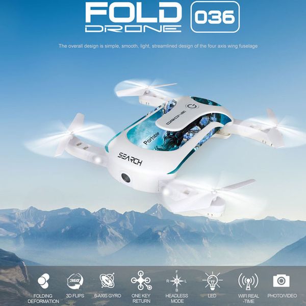 

Mini Headless Drone WIFI FPV With HD Camera Altitude Hold Helicopter Mode Foldable Arm RC Quadcopter Pocket Drone, Back up battery
