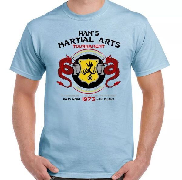 

enter the dragon t-shirt, men bruce lee han s tournament martial arts mma gym, White;black