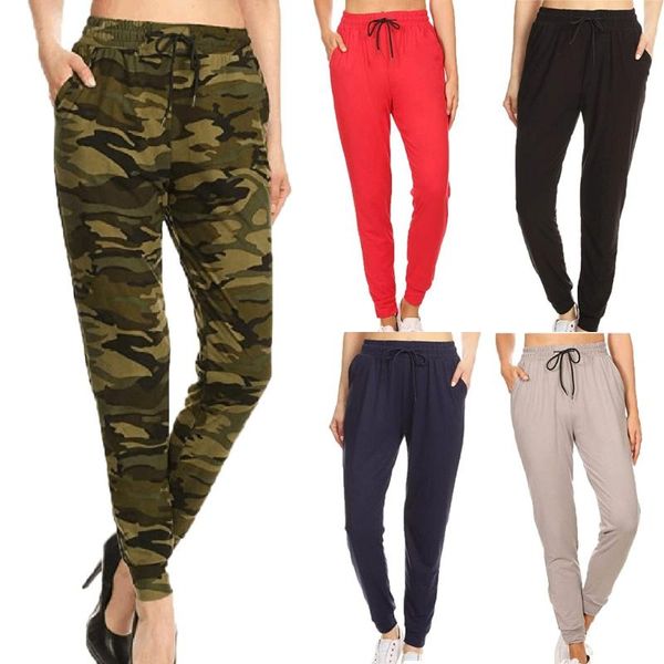 

women's pants & capris women casual sport solid running jogger female tracksuit elastic waist ladies sweatpants trousers#0520g30, Black;white