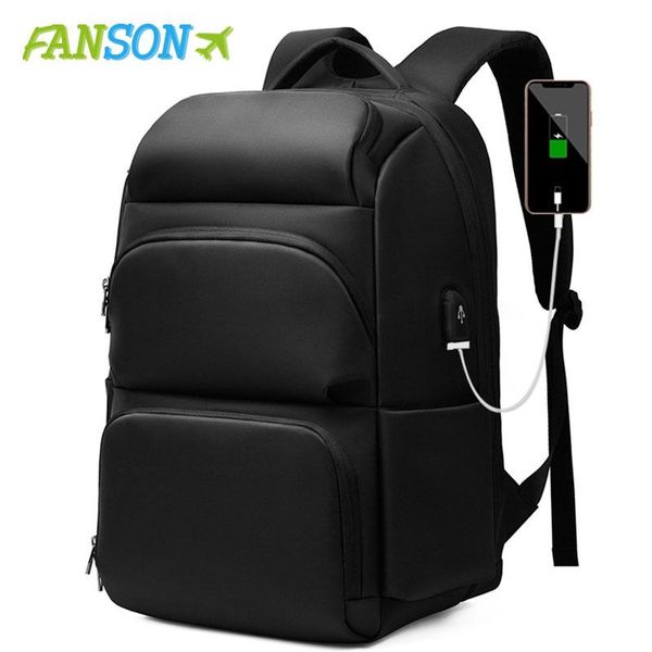 

backpack fanson anti-theft lapmens business casual back pack male high capacity computer bagpack usb recharge