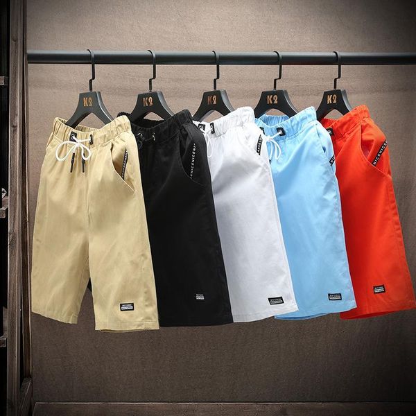 

men's shorts casual beach pants solid color cotton fifth men 's sports pirate summer boys, White;black