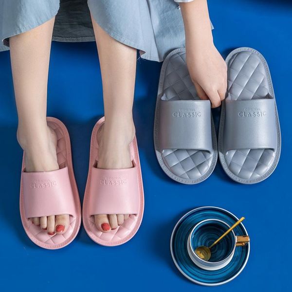 

summer women slippers comfort home soft eva simple design flat ground solid color non-slip bathroom couple, Black