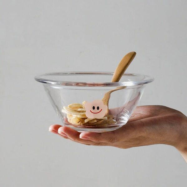 

nordic ins bowl tempered glass yogurt cereal ice cream fruit dessert lovely girl home bamboo bowls
