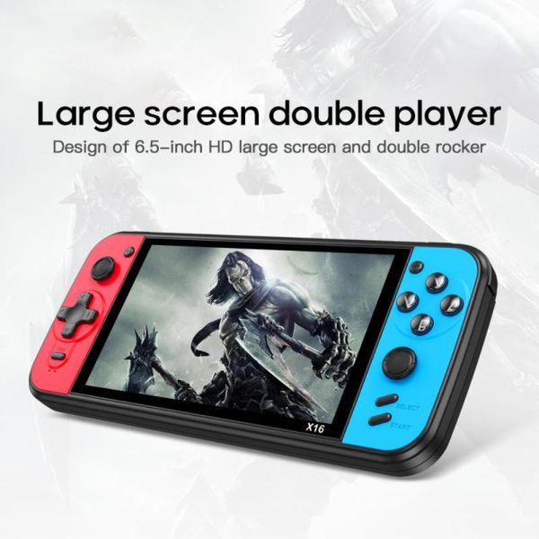 

portable game players 6.5 inch handheld console retro video 8g built-in 5000 games support mp4 player music