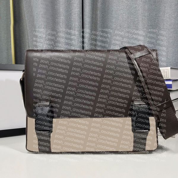 

fashion men's cross body bag flap messenger bags with genuine leather trim coated canvas man's bolsa