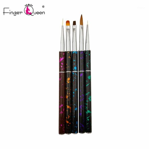 

5pcs nail brush set crystal pen potherapy pull draw the perfect curve professional salon or home use pencil1