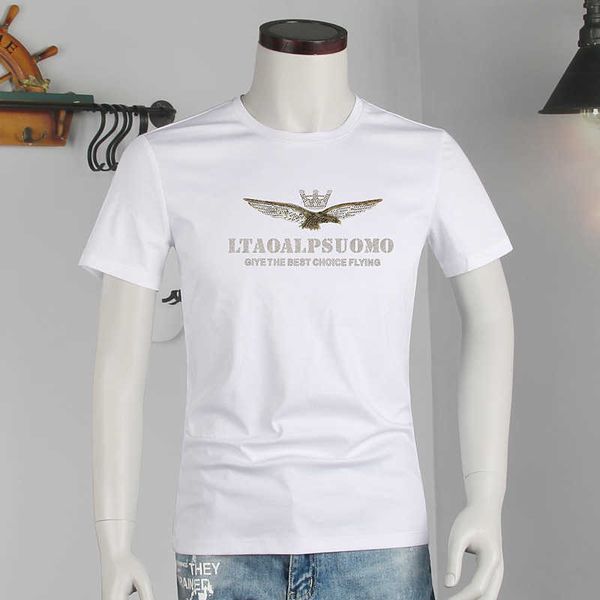 

fashion t shirt men's 2021 summer round neck short sleeve, White;black