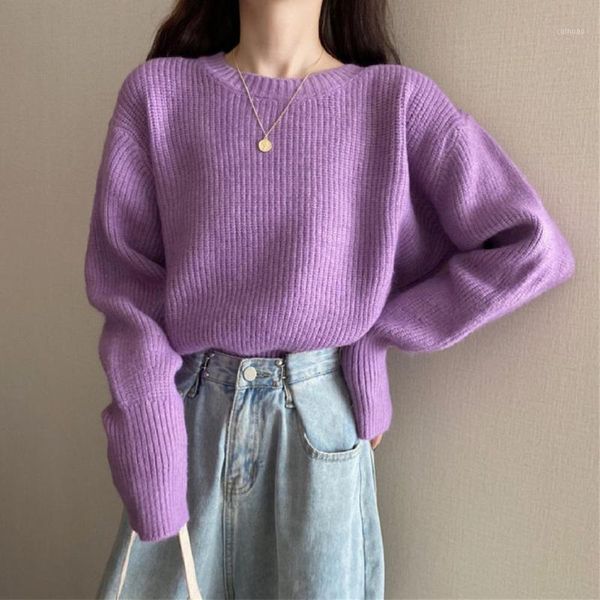 

women's sweaters 2021 spring sweater pullovers warm minimalist korean short elegant solid sweet lady jumpers, White;black