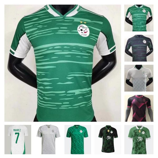 

2021 2022 algeria soccer jerseys 2 star home white mahrez bounedjah bouazza 21 22 men kids kits football shirt uniforms s-2xl, Black;yellow