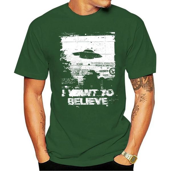 

men's t-shirts 2021 fashion casual 100% cotton t-shirt i want to believe alien ufo area 51 roswell x files space ship greys est o neck, White;black