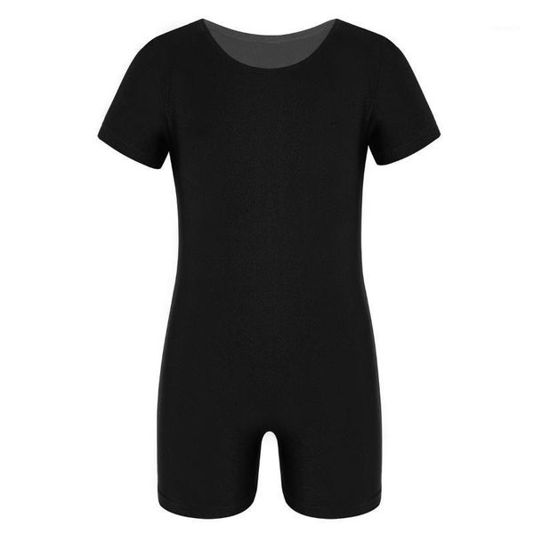 

jumpsuits kids boys girls sports gym workout jumpsuit short sleeves stretchy ballet dance gymnastics leotard bodysuit unitard swimwear, Blue