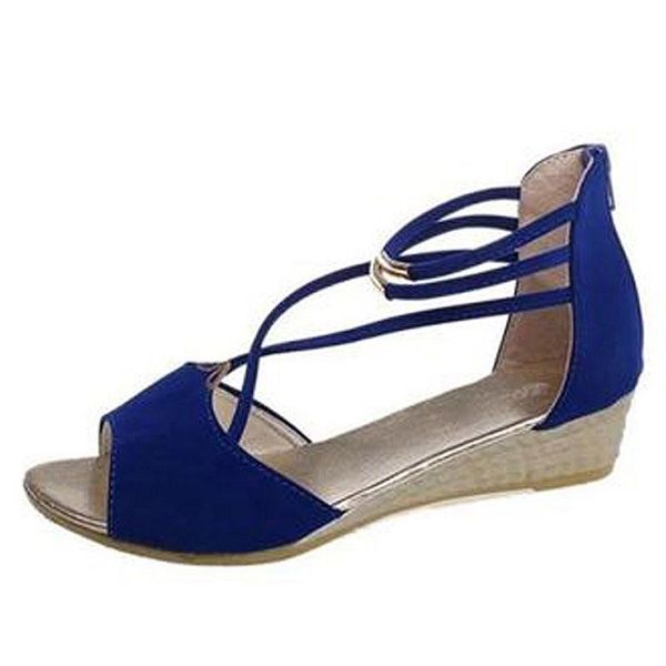 

dress shoes summer arrival women sandals fashion cross-strap low heels wedge solid zapatos mujer xkd4329, Black