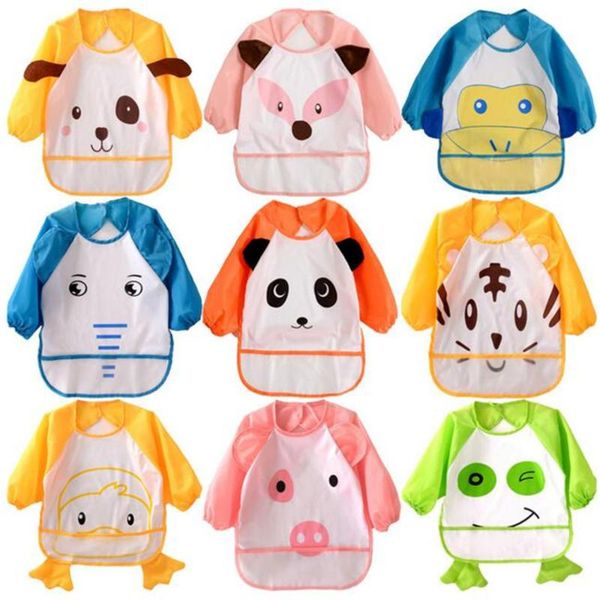 

bibs & burp cloths baby kid eating clothing waterproof children's long sleeves smock bebes apron kindergarden feeding accessories