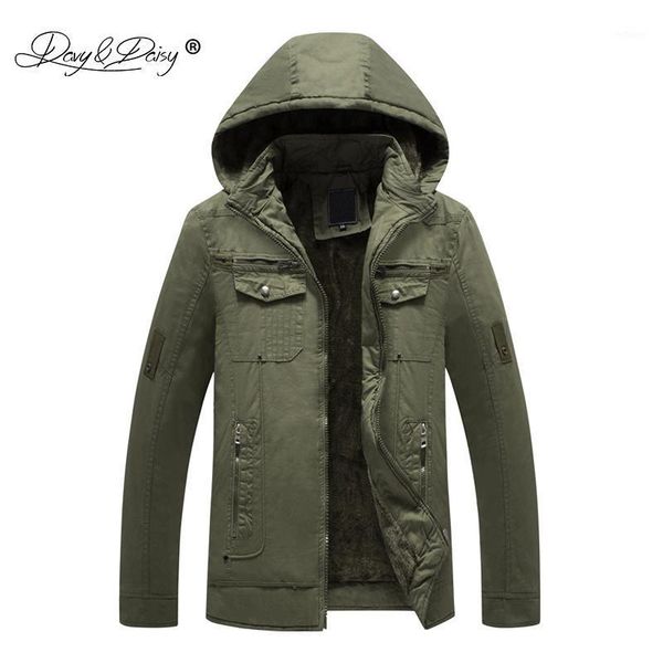 

men's jackets davydaisy 2021 arrival autumn winter man jacket thick fleece hooded male plus size 3xl 4xl 5xl 6xl coat jk092, Black;brown