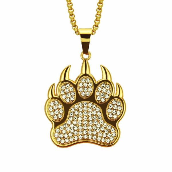 

pendant necklaces fooderwerk jewelry europe and america hip hop necklace bear palm tide brand retro fashion men women accessories, Silver