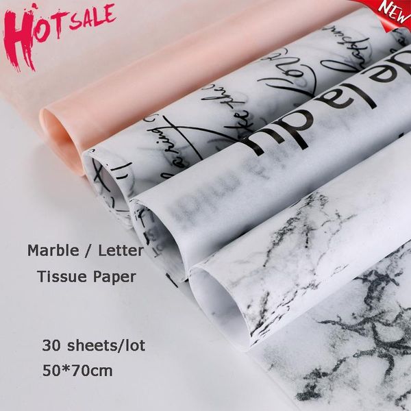

marble / letter flower wrapping tissue paper material 30 sheets shoes gift packing craft diy bouquet supplies 50*70cm other arts and crafts