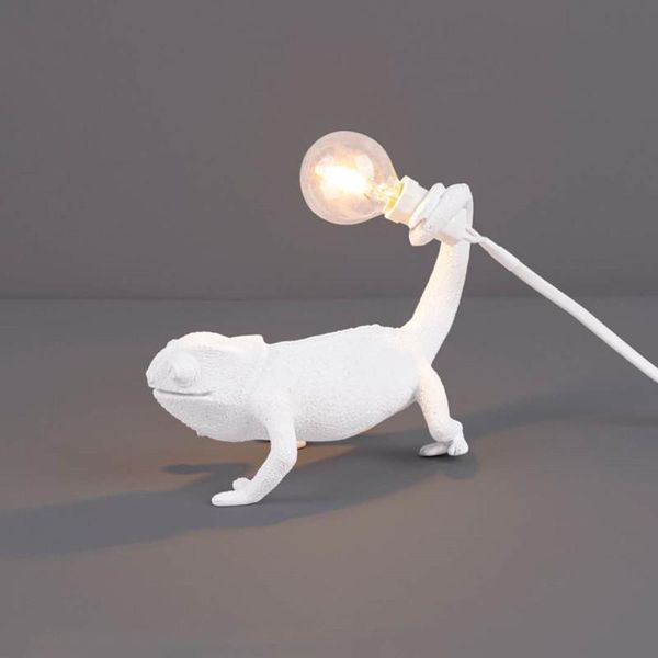 

table lamps nordic modern cute led decorative lizard desk lamp resin animal chameleon bedroom living room home decor light
