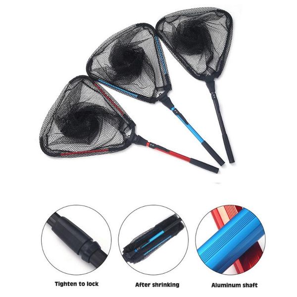 

fishing accessories luya triangle foldable hand dip net aluminum alloy reinforcement