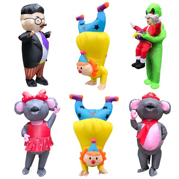 

mascot costumesnew kids party costums alien inflatable costumes dress up funny carry on santa pants halloween carnival clown costumema, Red;yellow