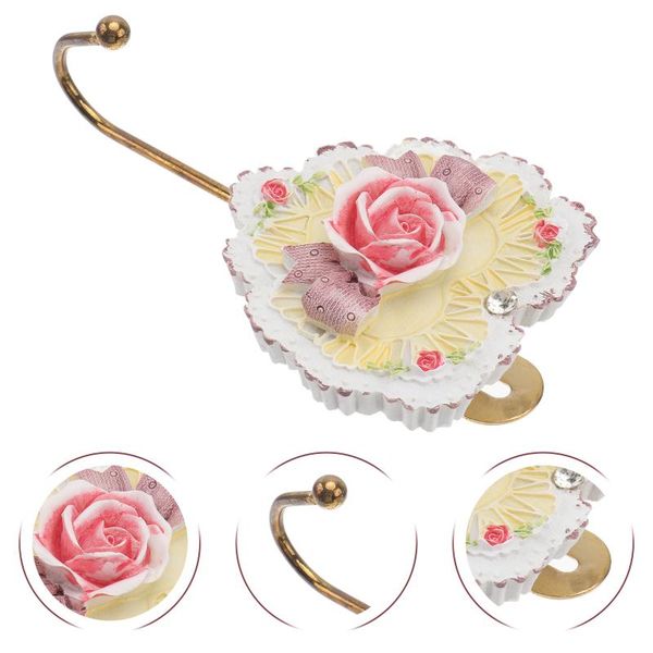 

hooks & rails 1pc multi-functional home hole punch hook resin rose shape hanging