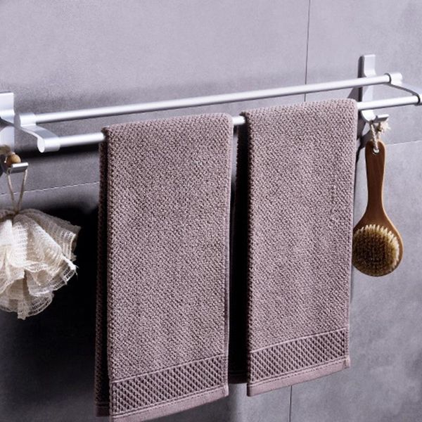 

towel racks wall mount rack for bathroom kitchen 40/50/60cm bar with hook 2-bars bath clothes hanging holder
