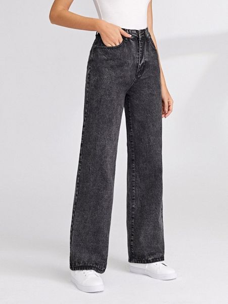 

high-rise wide leg jeans t8hw#, Blue