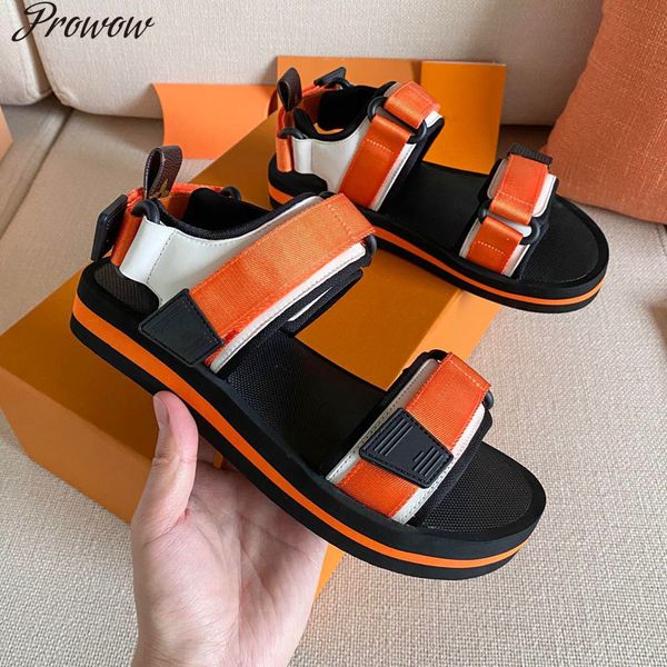 

70% off wholesale flip-flops prowow new women sandals summer breathable fashion platform luxury designer shoes, Black