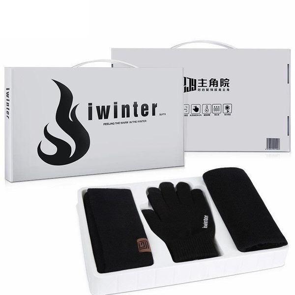 

hats, scarves & gloves sets christmas present warm 3 pieces set winter hats scarf for women men thick cotton accessories male, Blue;gray