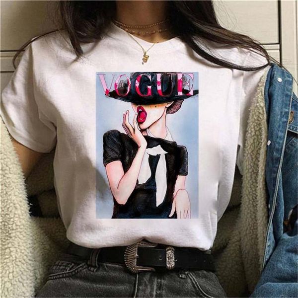 

maycaur vogue 90s aesthetic womens t shirts harajuku ulzzang cute graphic print summer tees female, White