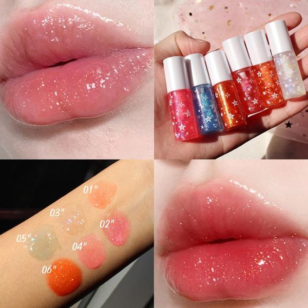 

lip gloss jelly shiny clear mirror moisturizing lasting glitter liquid lipstick lips plumper oil tint care makeup