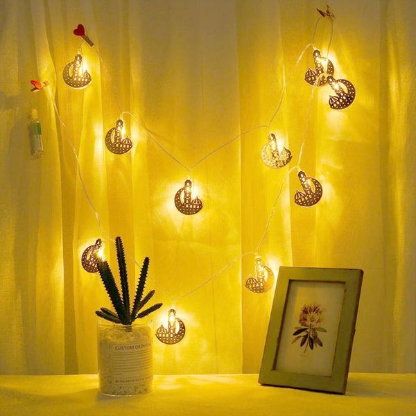

strings eid mubarak islamic 1.5m 10 led moon castle fairy lantern ramadan string lights holiday garden decoration