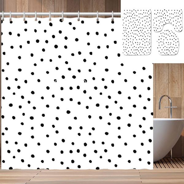 

waterproof and mildew proof washers with hook shower curtain floor mats toilet polka dot bicycle flowers bathroom decor curtains