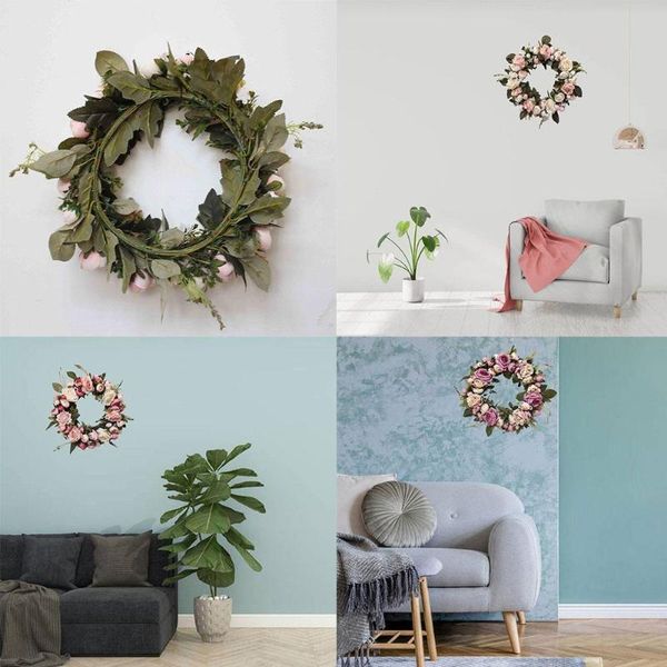 

simulation peony wreath artificial silk flowers wedding decoration hanging garland wall door living home room decor g7k5 decorative & wreath