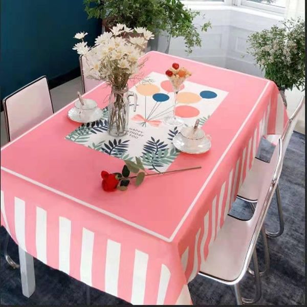 

nordic literary cotton linen plaid tablecloth colorful balloons printing restaurant table coffee cloth