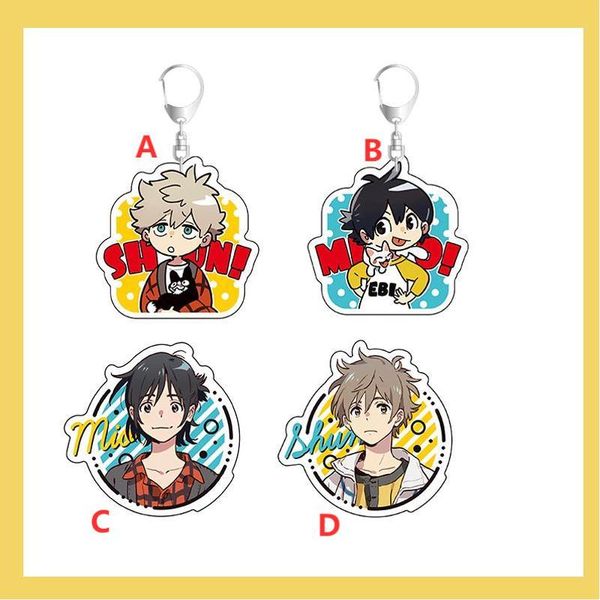 

keychains anime keychain umibe no etranger chibana mio hashimoto shun keyring strap figure 6cm, Silver