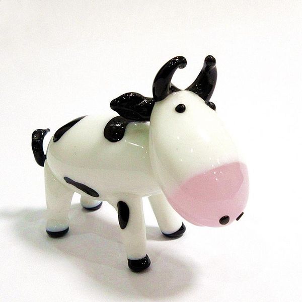 

decorative objects & figurines handmade murano glass ox figurine cute mini cow ornaments country fresh style cartoon animal cattle home tabl